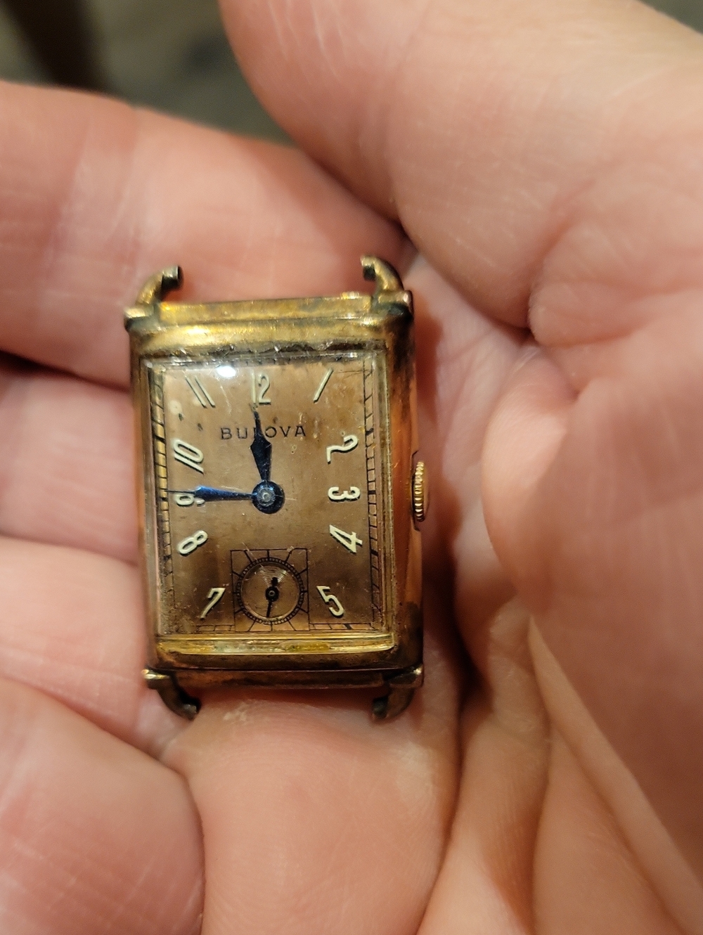 Bulova 1940's 10 K GOLD Watch Face, Worn,Aged,Beautiful